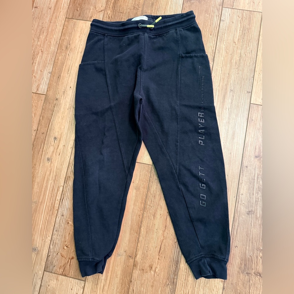Zara Black Drawstring Pants kids size 11-12 black joggers